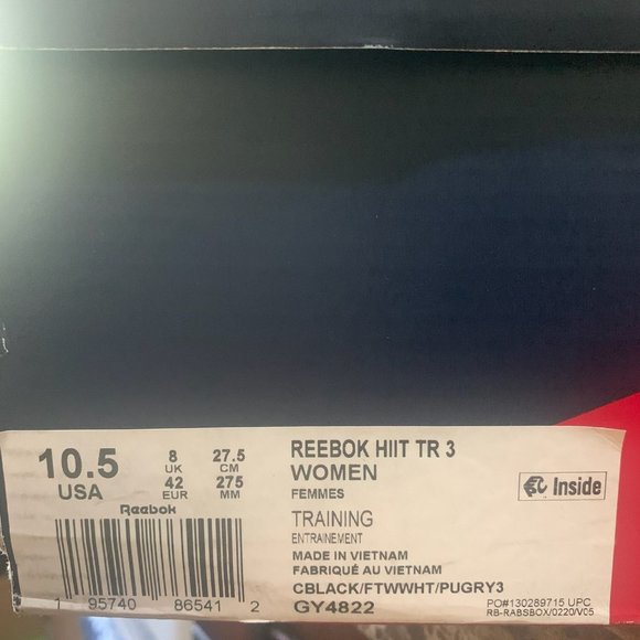NEW REEBOK HILT TR 3 WOMEN'S TRAINING SHOES BLACK/WHITE/PURE GRAY 10.5 - Picture 6 of 9